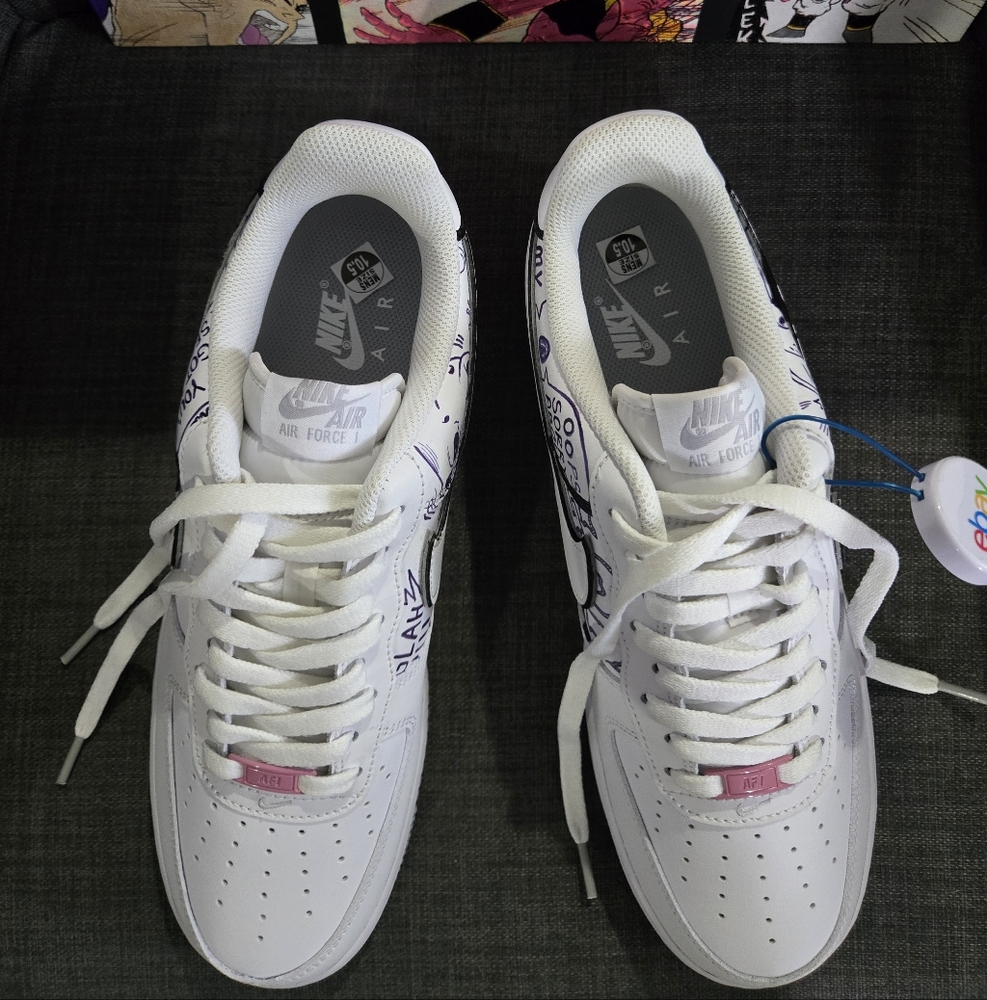Custom Boo/DBZ Nike Air Force 1 White and Gray - Picture 10 of 15